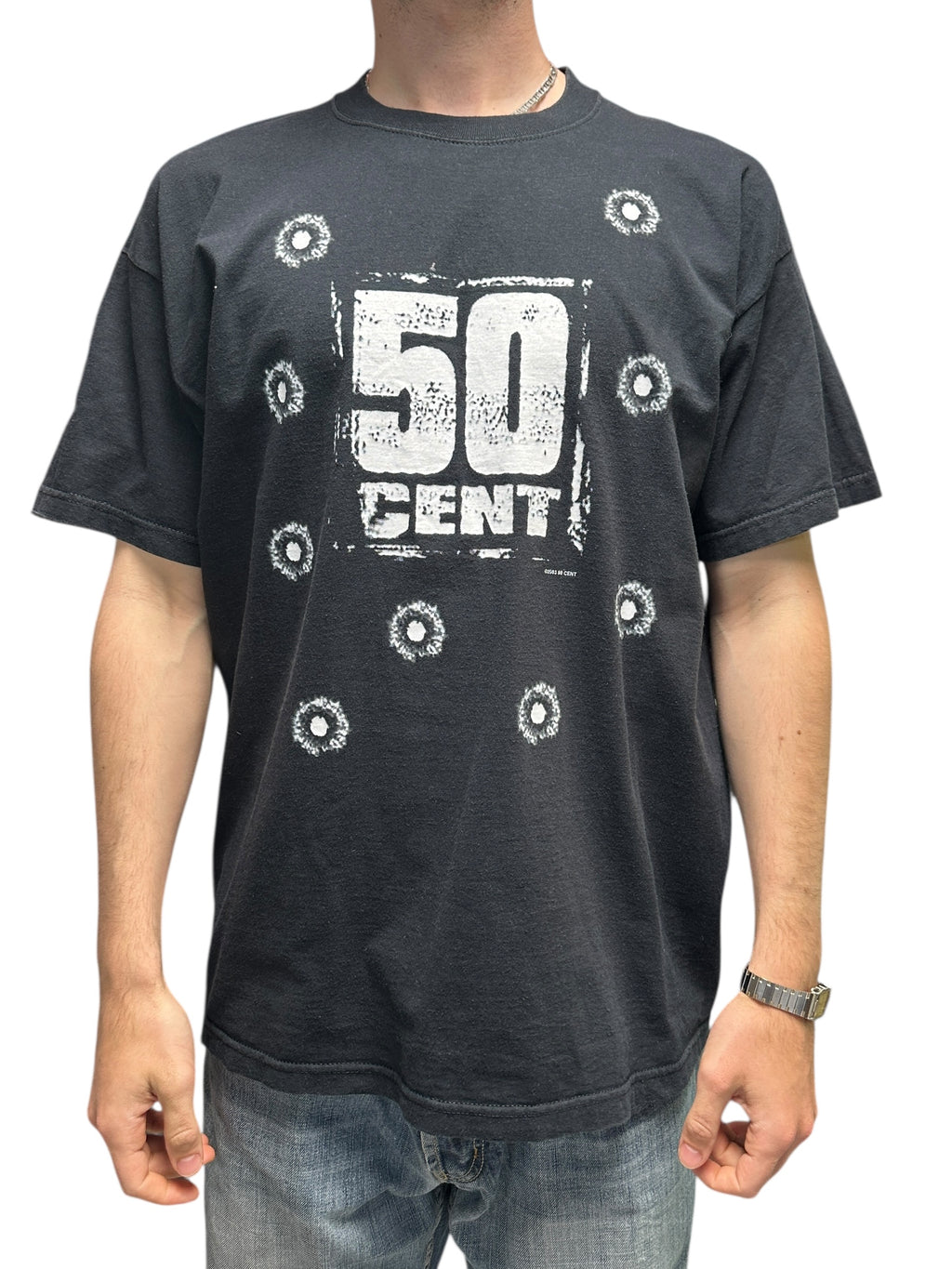 2003 50 Cent “Shot 9 Times” Vintage Rap T-Shirt | Fruit of the Loom Schwarz XL