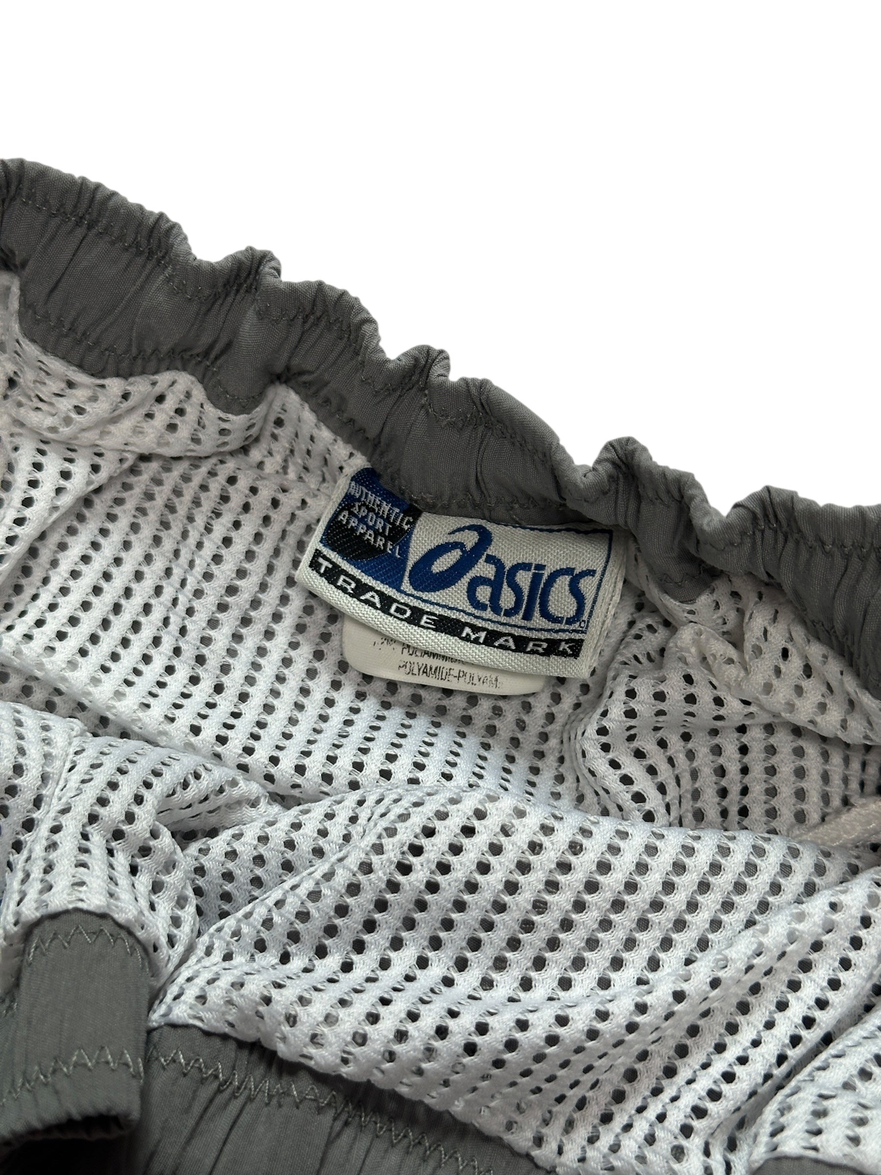 1990s Asics Shorts Grau | Leichte Vintage Bade/Sportshorts M