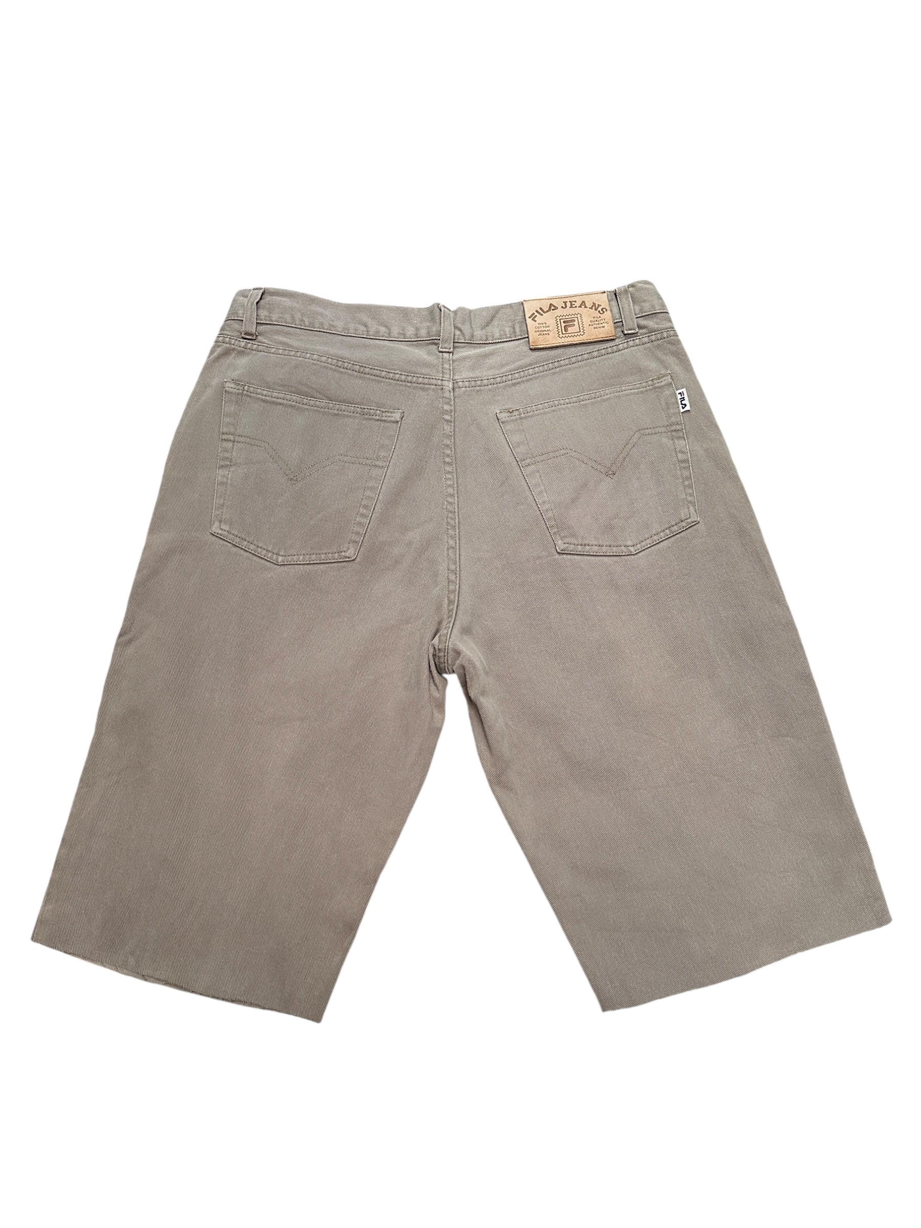 1990s Fila Jeans Shorts Beige | Men’s Size L (TG 52) | Vintage