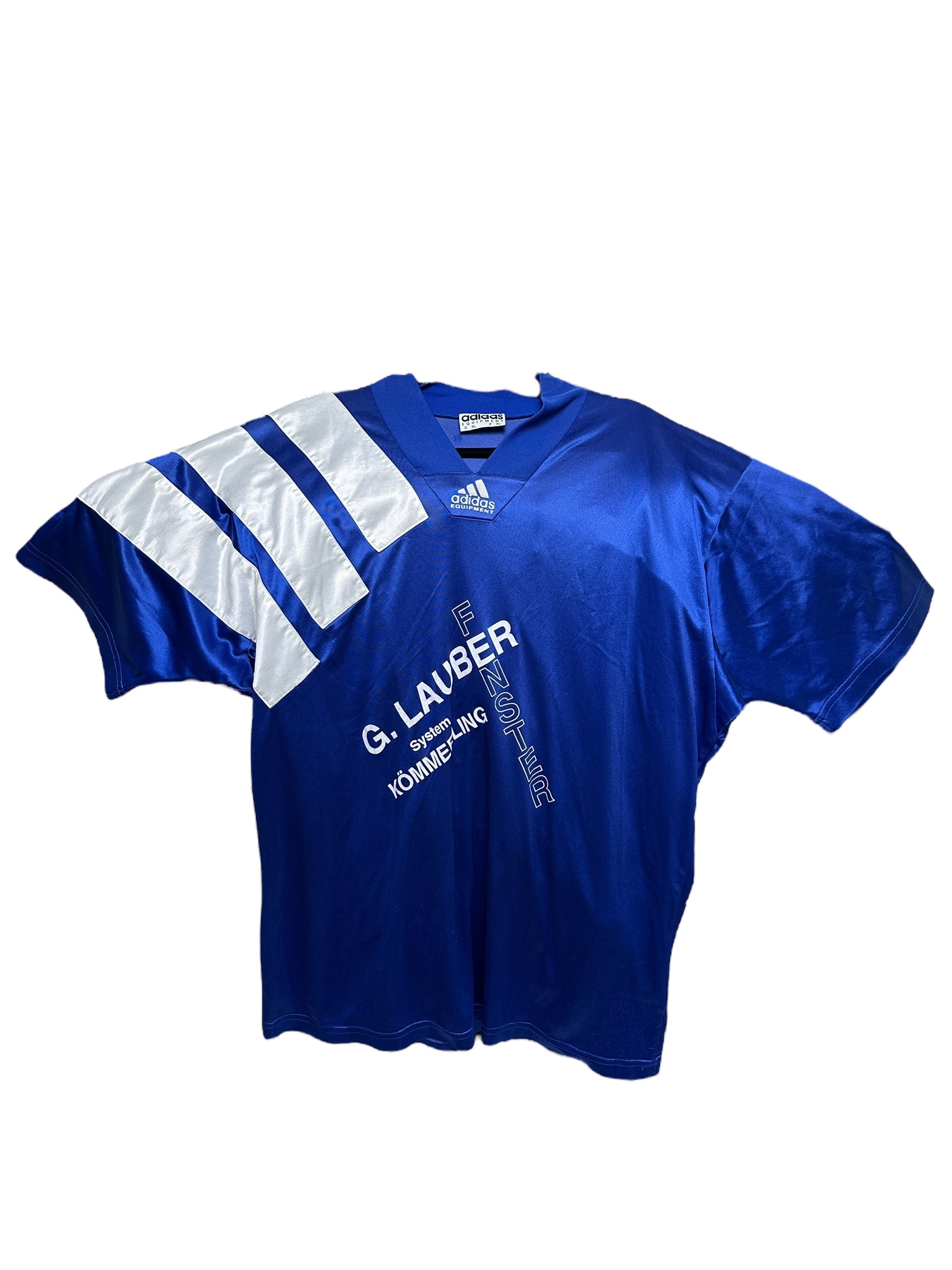 1990s Adidas Equipment Trikot Blau Weiß | Vintage XL