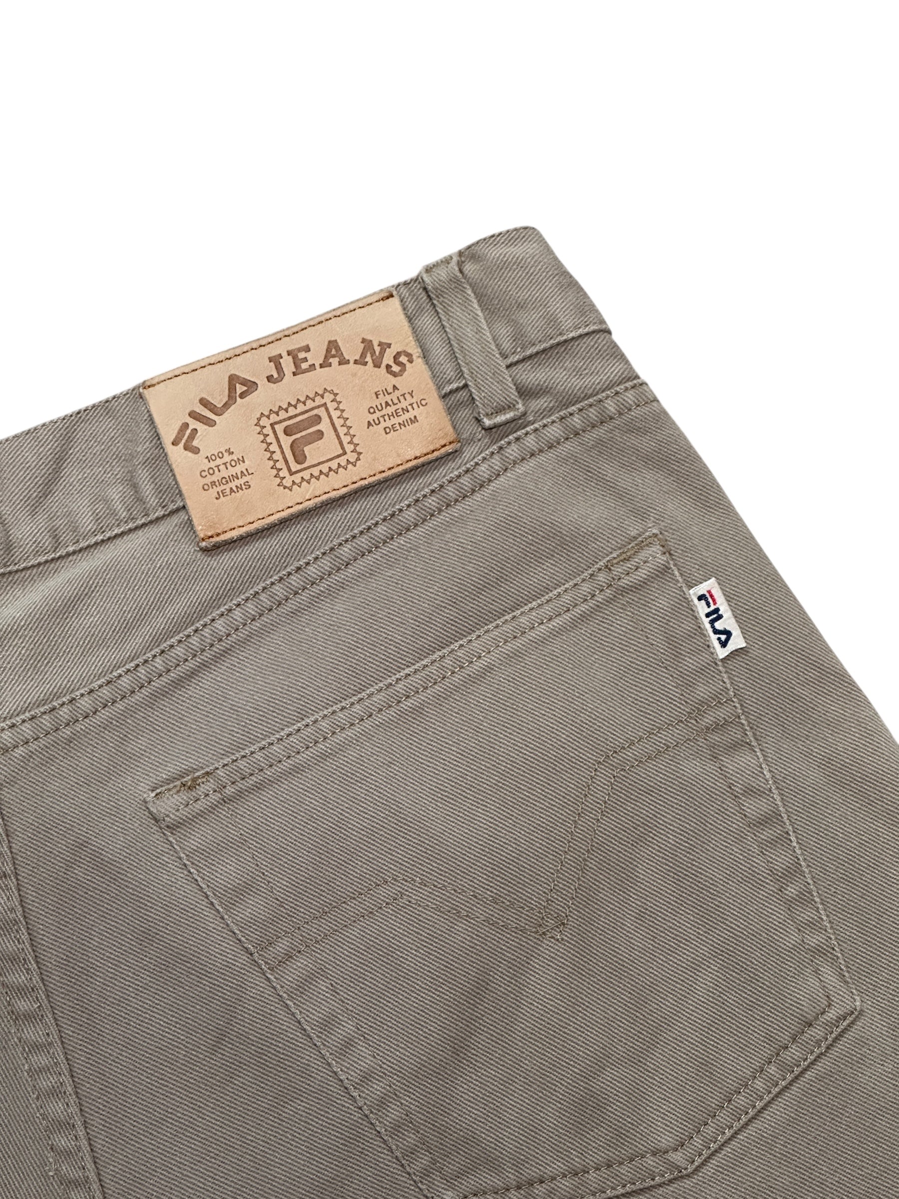 1990s Fila Jeans Shorts Beige | Men’s Size L (TG 52) | Vintage