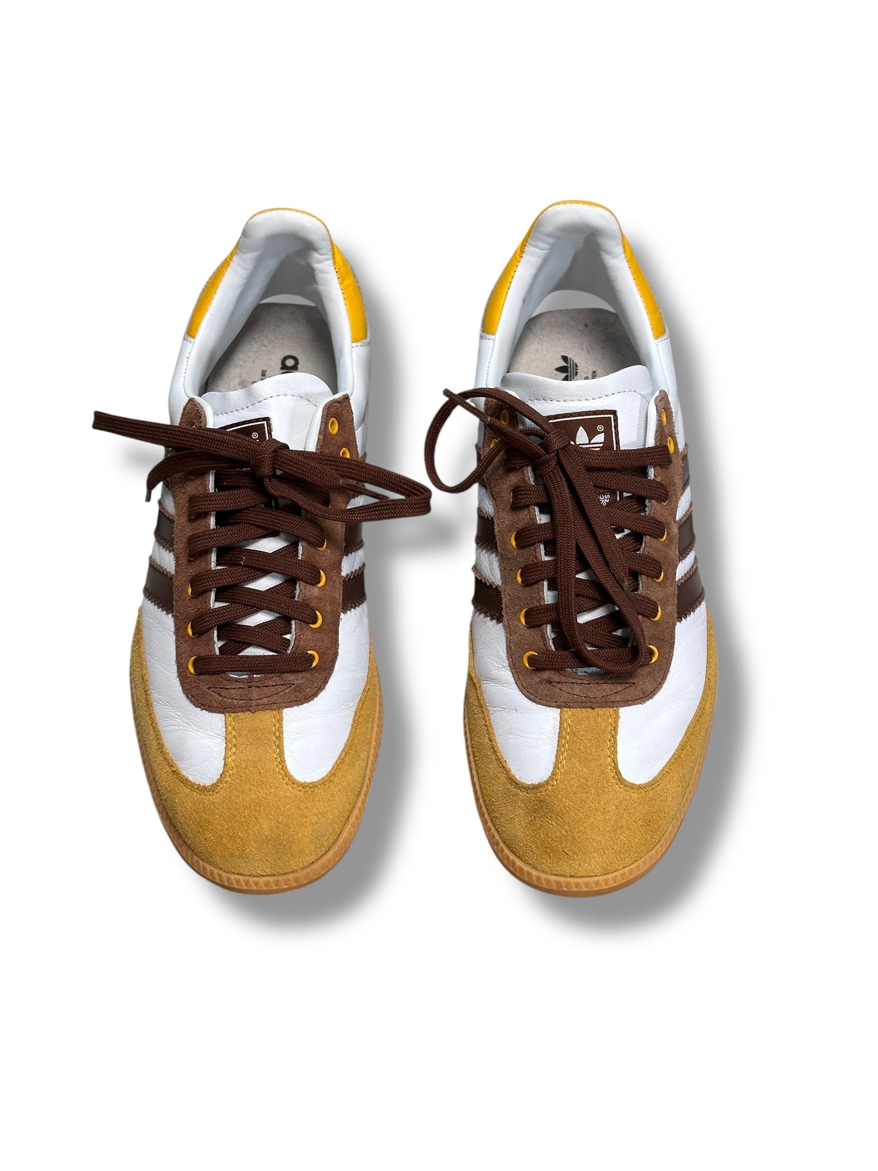 2015 Adidas Samba Custom miAdidas L38250 | Weiß Gelb Braun | US 10.5 EU 44 2/3