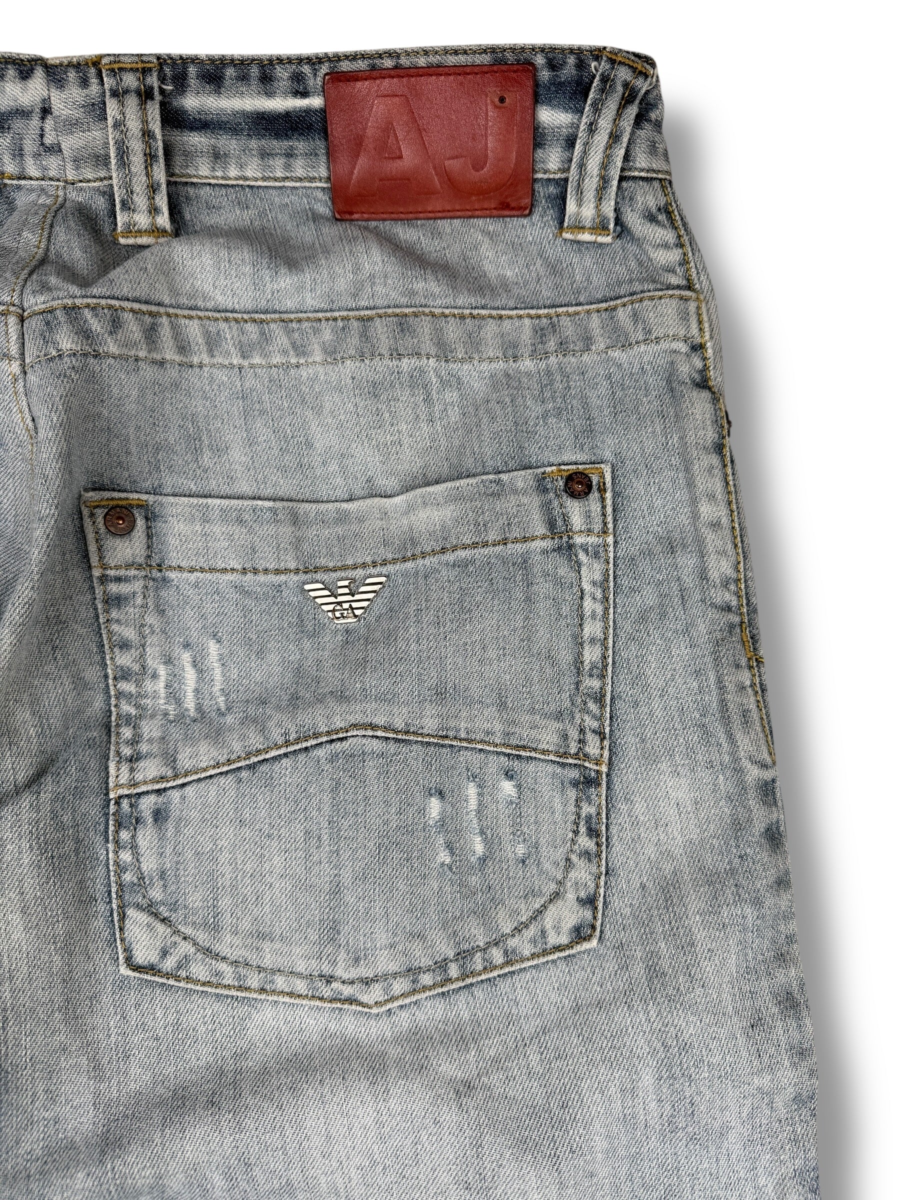 2000s Armani Jeans Light Blue Distressed | M (W31)