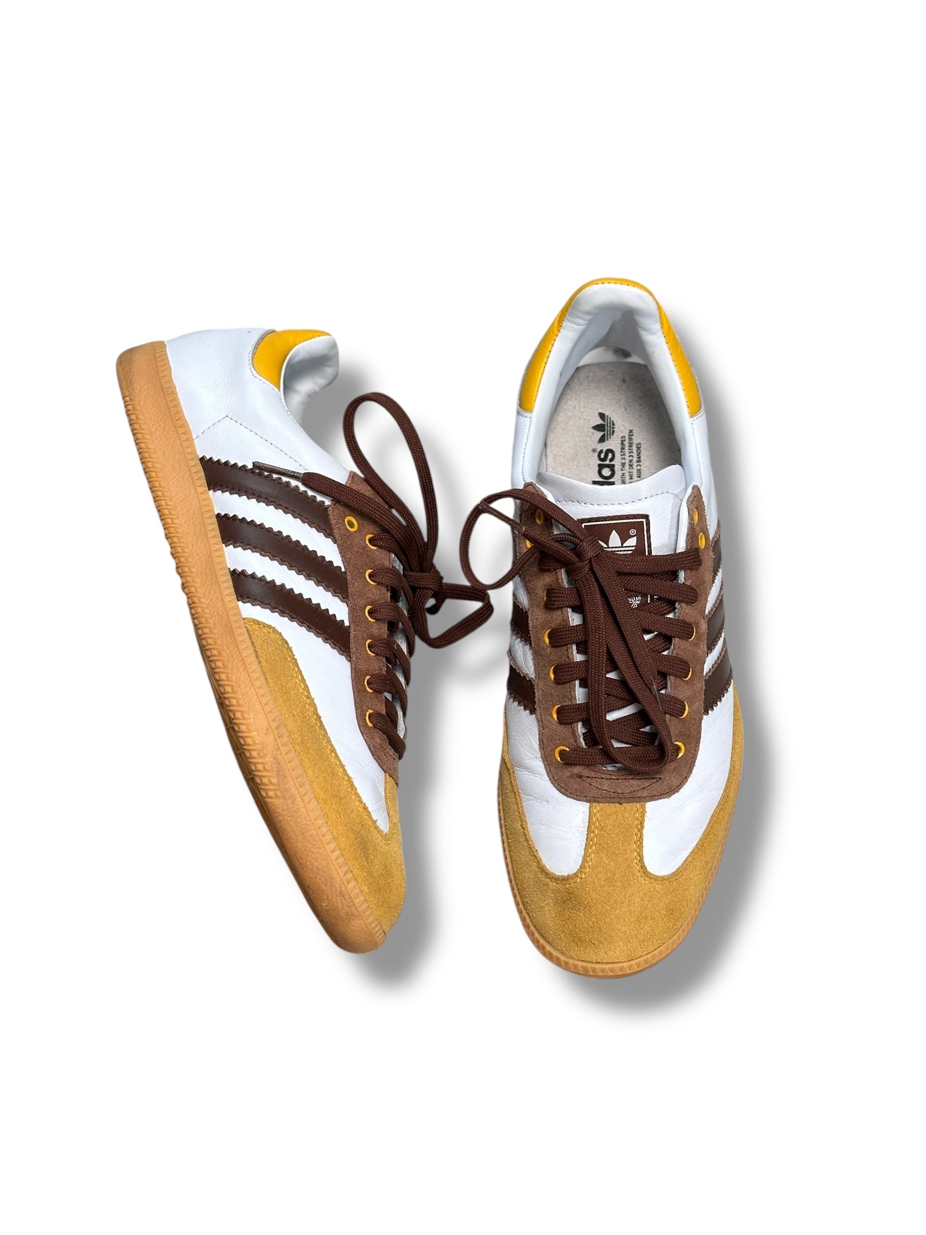 2015 Adidas Samba Custom miAdidas L38250 | Weiß Gelb Braun | US 10.5 EU 44 2/3