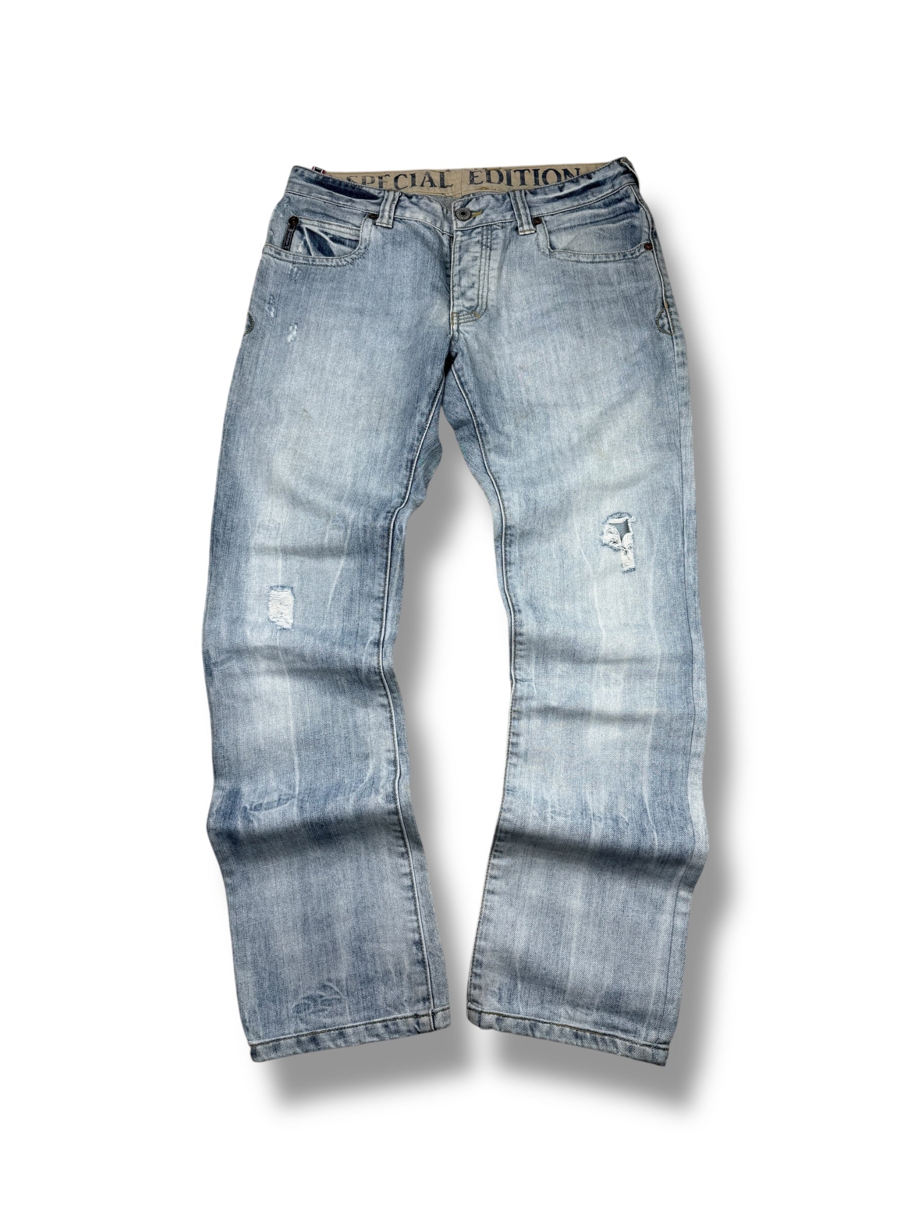 2000s Armani Jeans Light Blue Distressed | M (W31)
