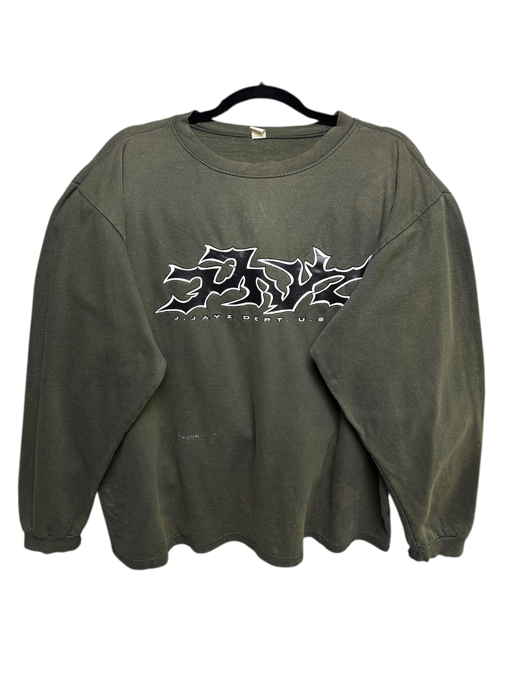 1990s Jayz Dept. US Rap Sweater Dunkelgrün