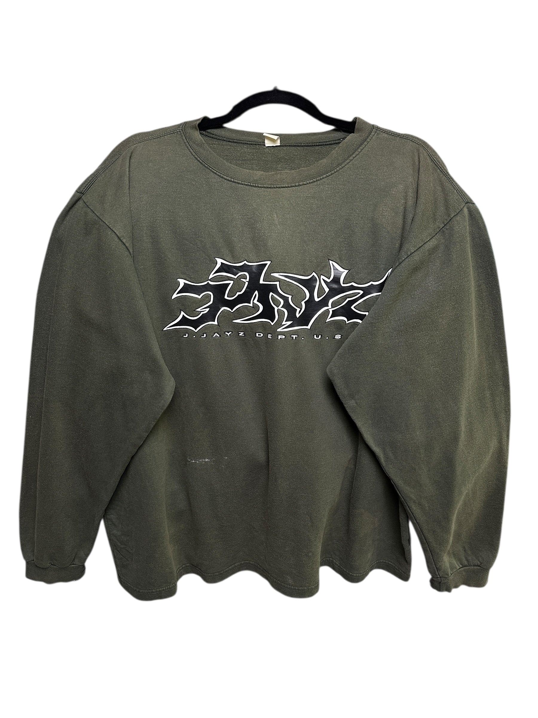 1990s Jayz Dept. US Rap Sweater Dunkelgrün