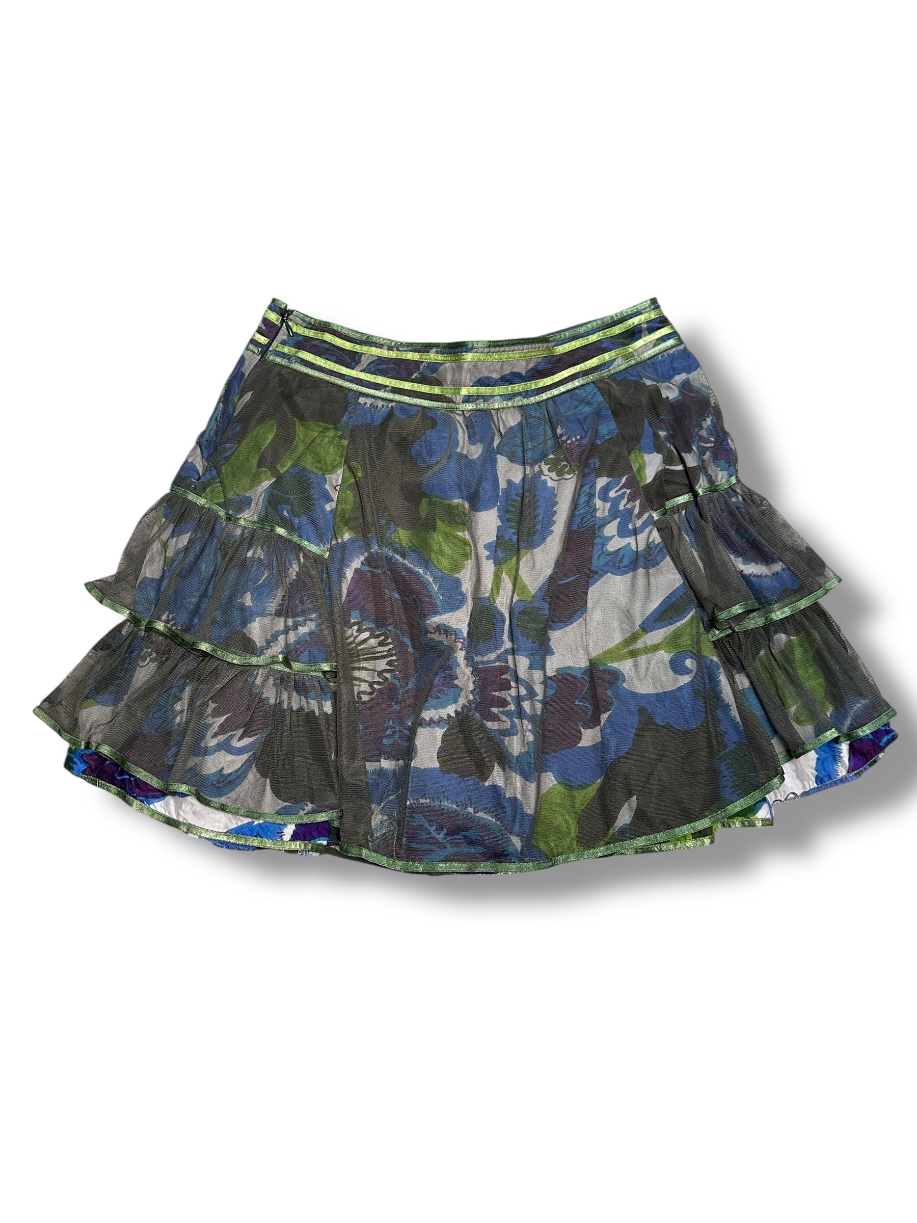 Women’s Fairycore Rock Grün Nylon mit Steinen | S–M | Vintage