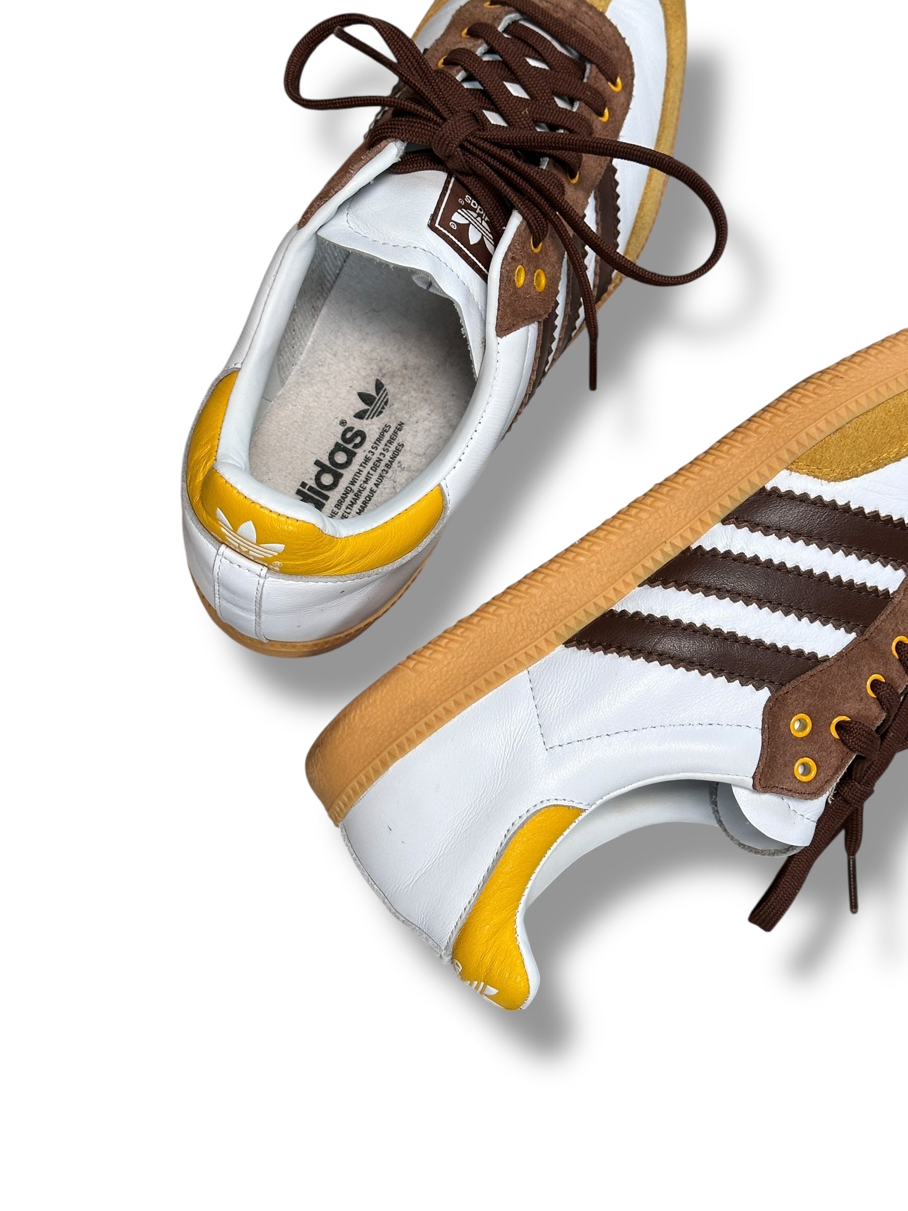 2015 Adidas Samba Custom miAdidas L38250 | Weiß Gelb Braun | US 10.5 EU 44 2/3