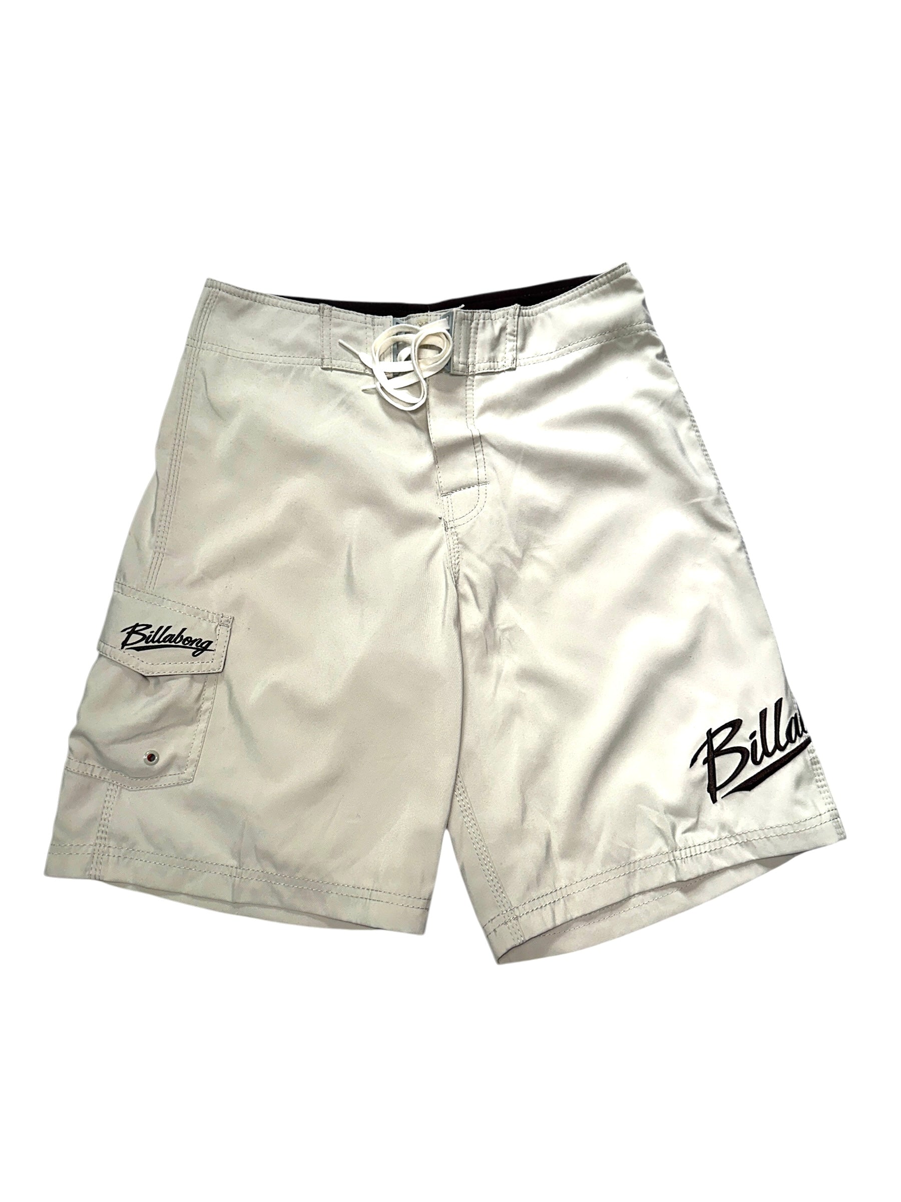 Y2K 2000s Vintage Billabong Badeshorts | Beige mit Stickerei Herren M