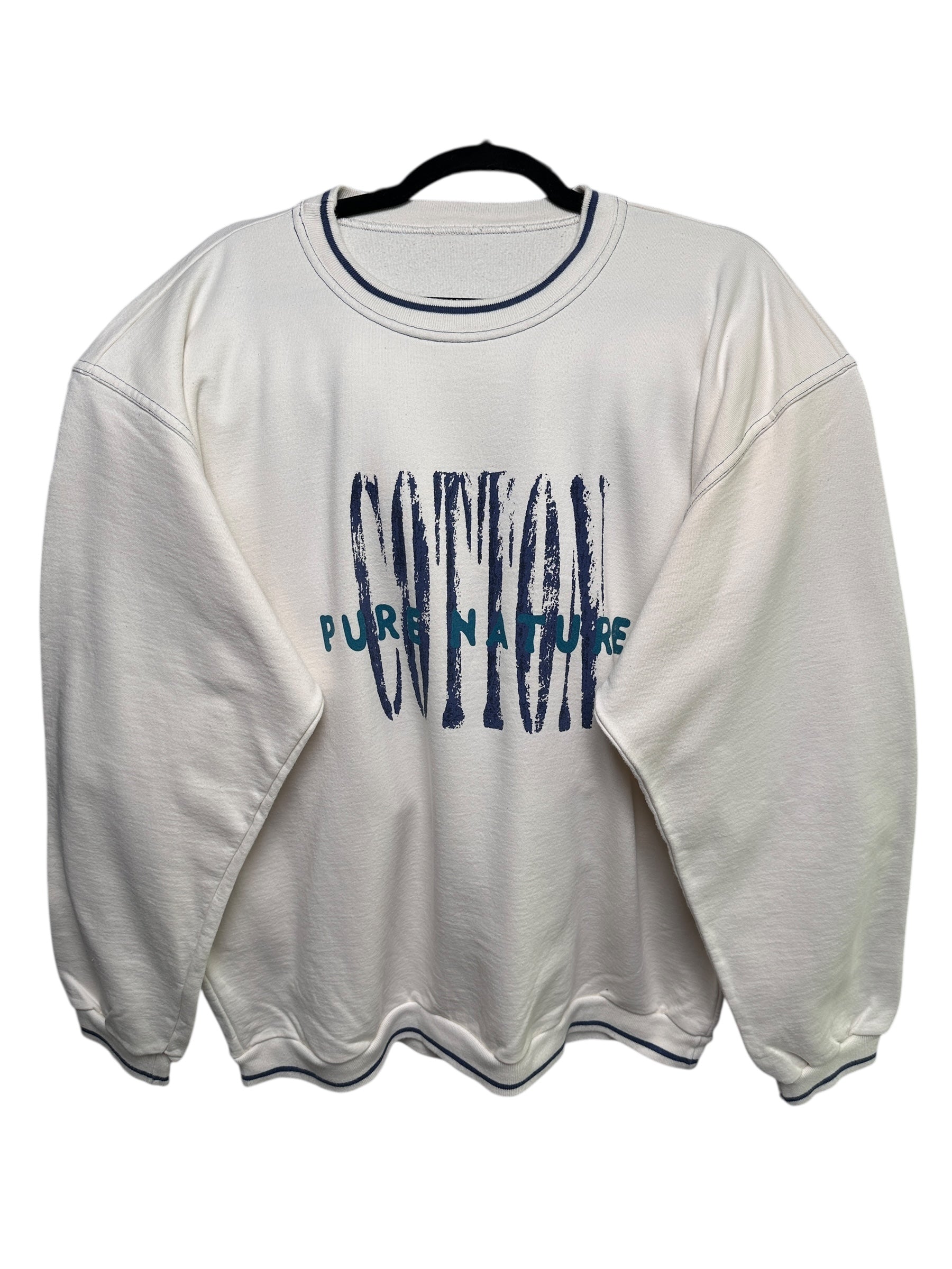 1990s Pure Nature Heavy Cotton Sweater Weiß XL | Men’s Vintage
