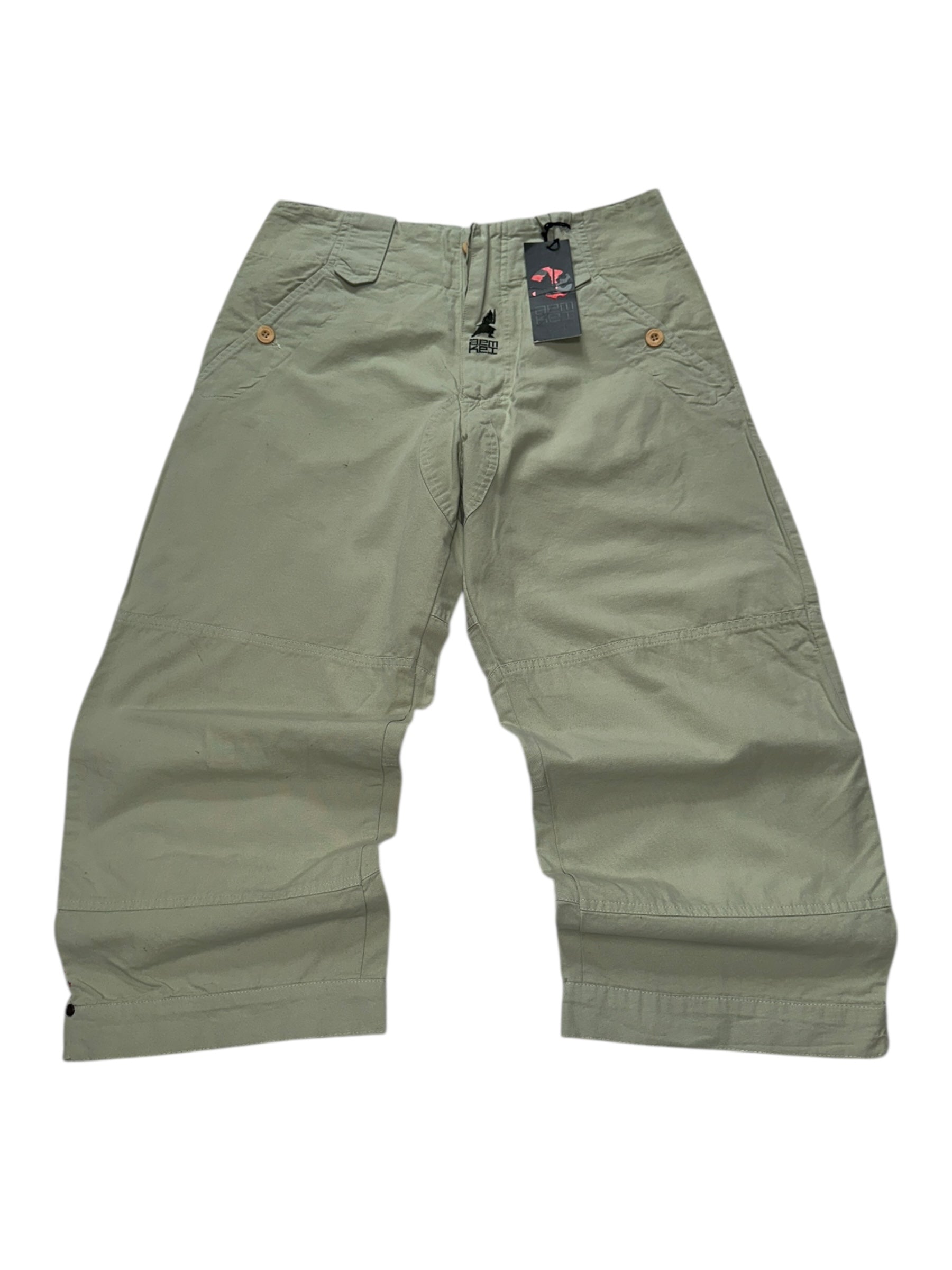 2000s Vintage Aem’kei 3/4 Jorts | Khaki Y2K Dreiviertel Shorts Herren M