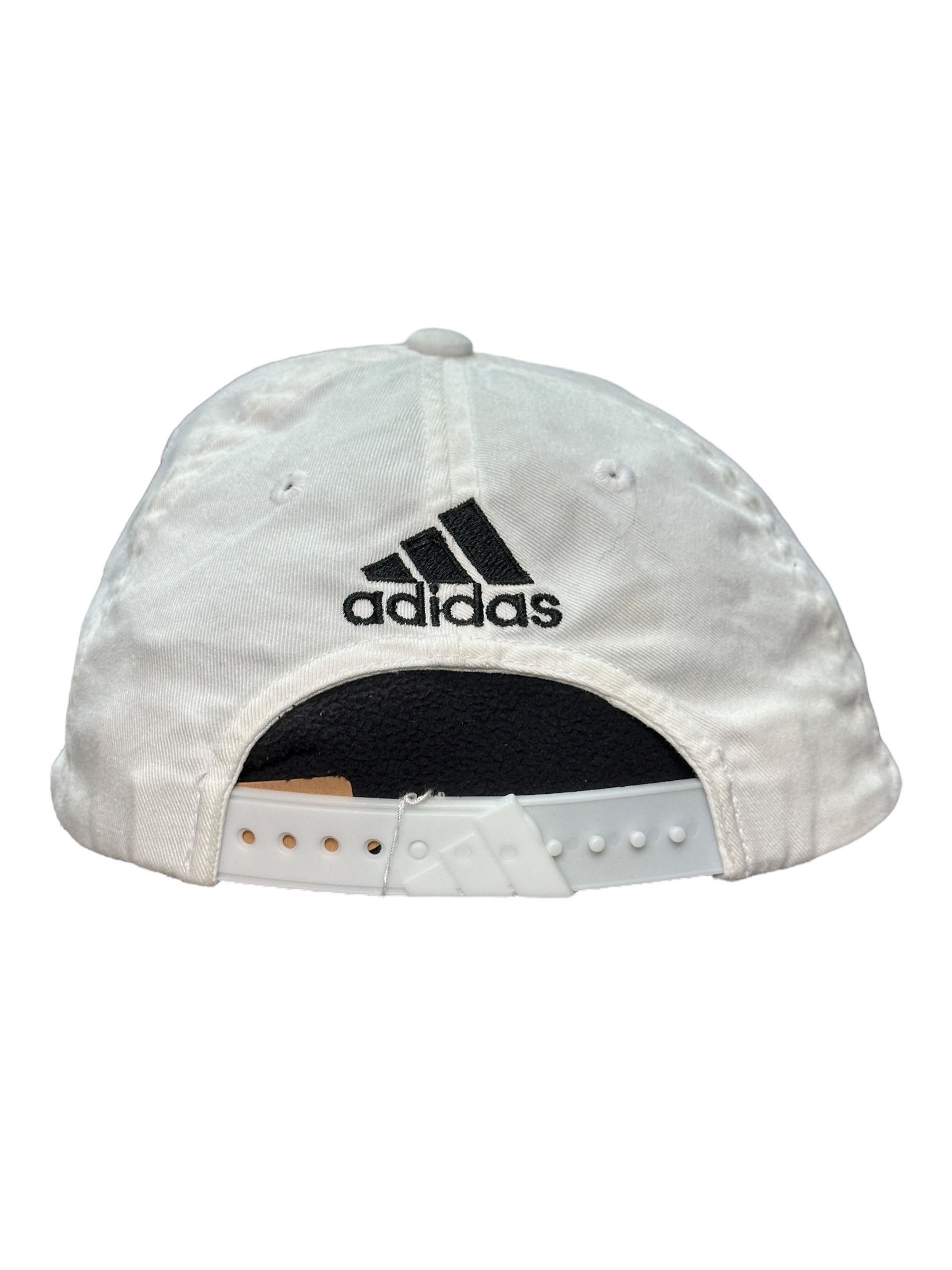 1998 Adidas France Cap | Vintage Fußball Weiß Schwarz | One Size