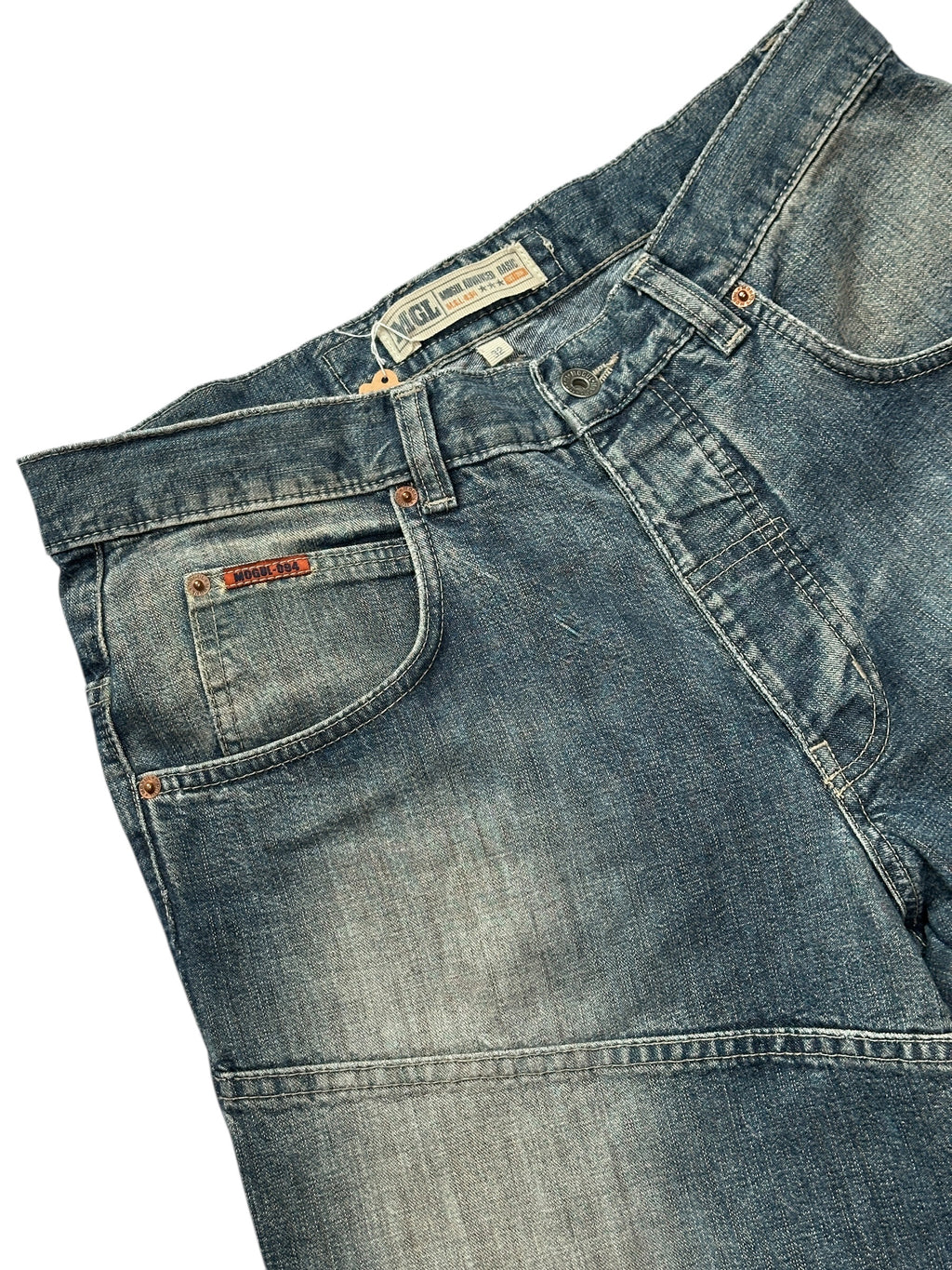 Y2K Vintage Mogul 3/4 Jorts | Gewaschene Baggy Denim Shorts Herren L