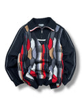 1990s Carlo Colucci Limited Edition Stricksweater Schwarz Rot | M