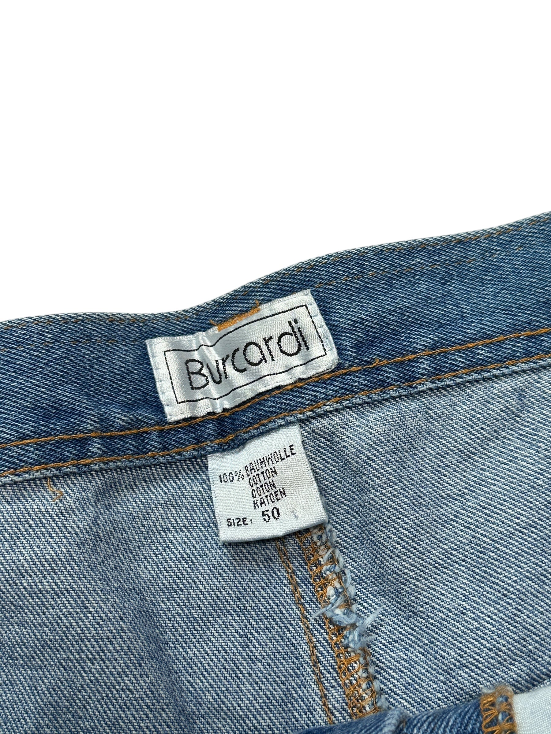 1990s Vintage Burcardi Denim Shorts Blau | Jeans Bermuda Herren L
