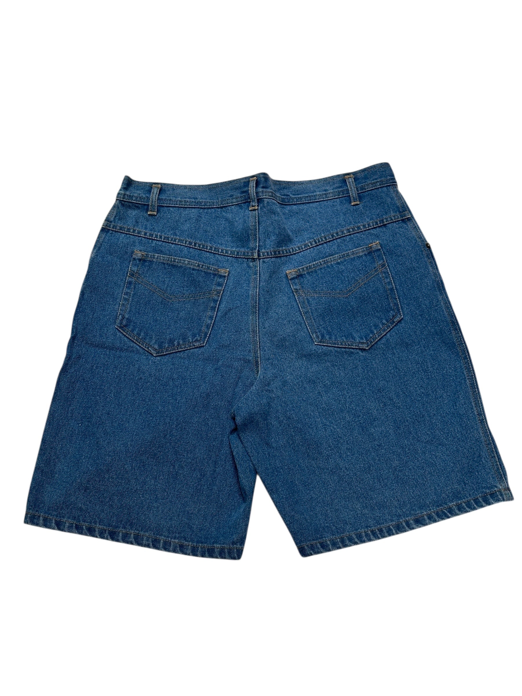1990s Vintage Burcardi Denim Shorts Blau | Jeans Bermuda Herren L