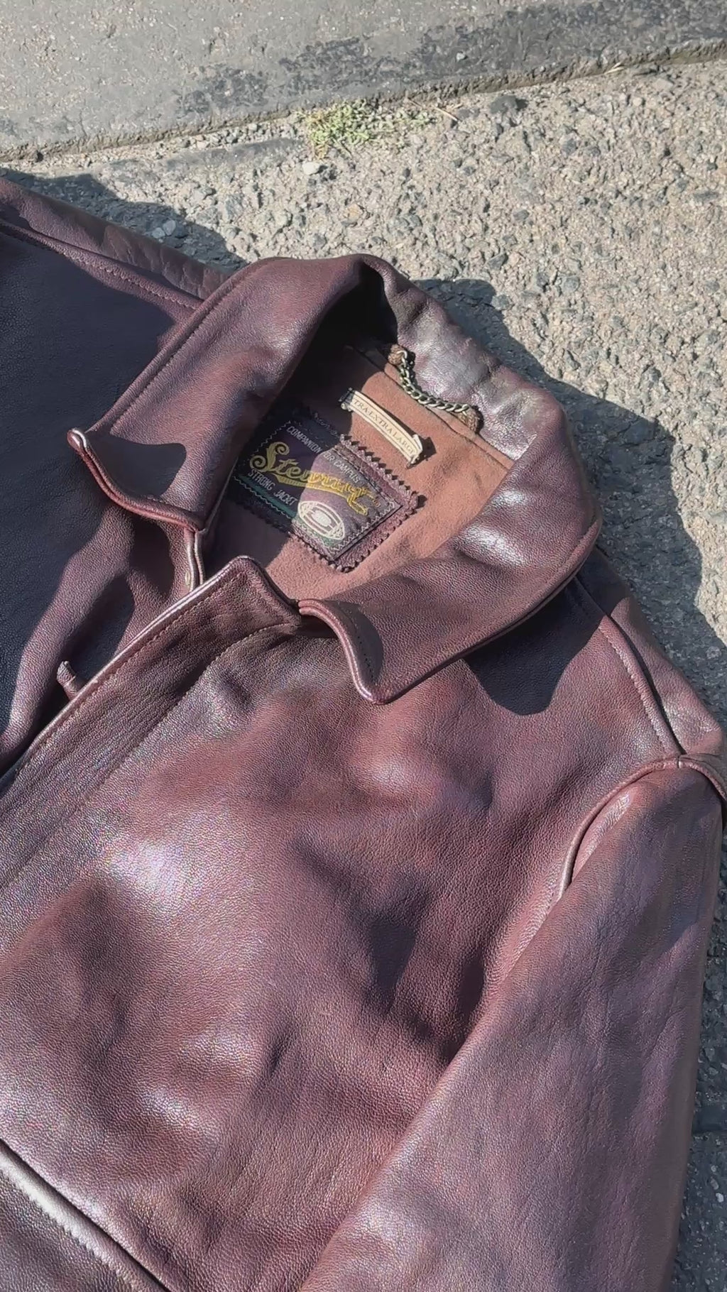 1980s Aero Stewart Strong Jacket Lederjacke Dunkelbraun | Vera Pelle Made in Italy M
