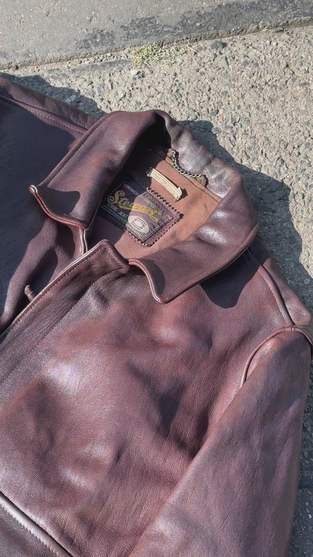 1980s Aero Stewart Strong Jacket Lederjacke Dunkelbraun | Vera Pelle Made in Italy M